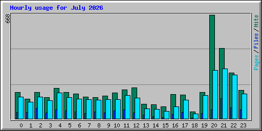 Hourly usage for July 2026